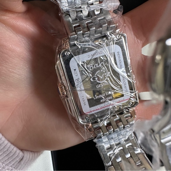 Gevril two tone rose gold and stainless Watch with Diamond Accents - Picture 4 of 9